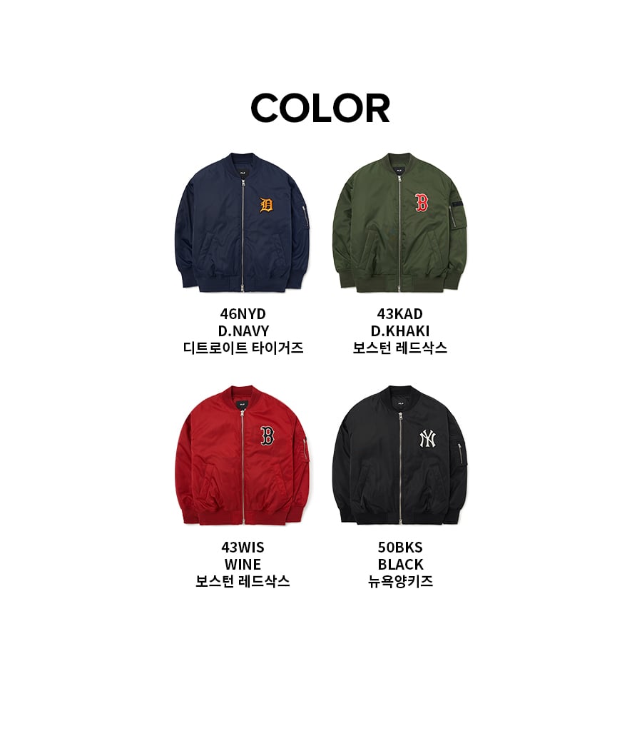 MLB 베이직 패디드 베이스볼 점퍼 뉴욕양키스 (BLACK)