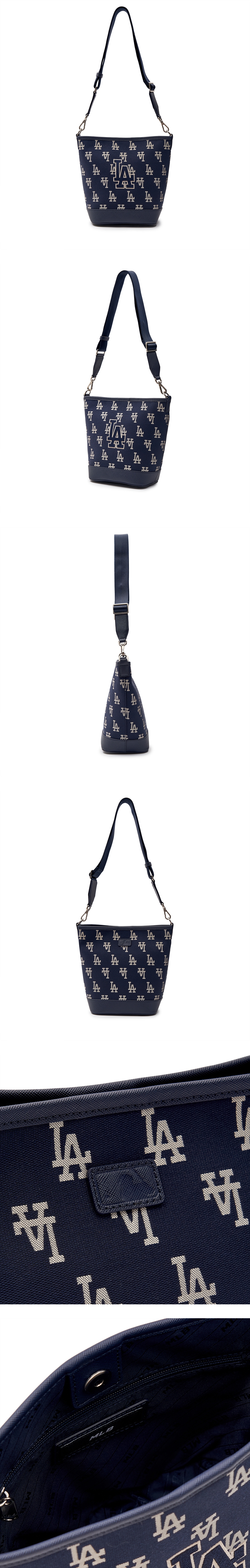 MLB BIG CLASSIC MONOGRAM JACQUARD BUCKET BAG LOS ANGELES DODGERS