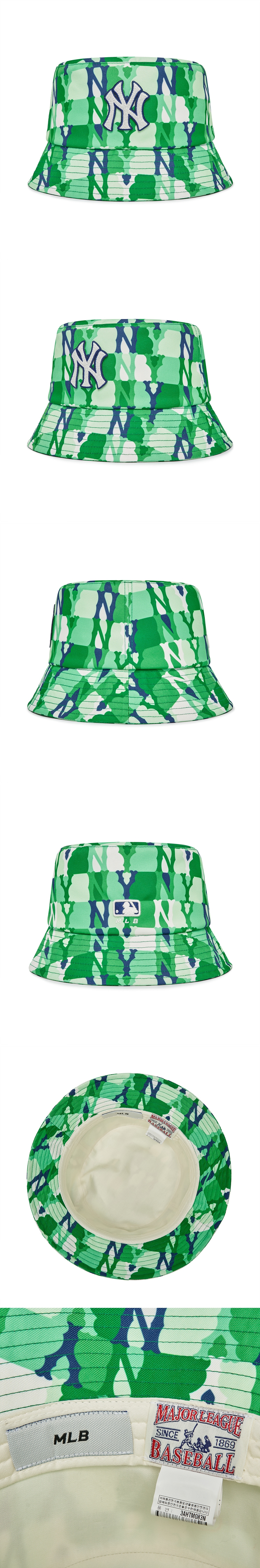 MLB Unisex Color Party Monogram Bucket Hat NY Yankees Green