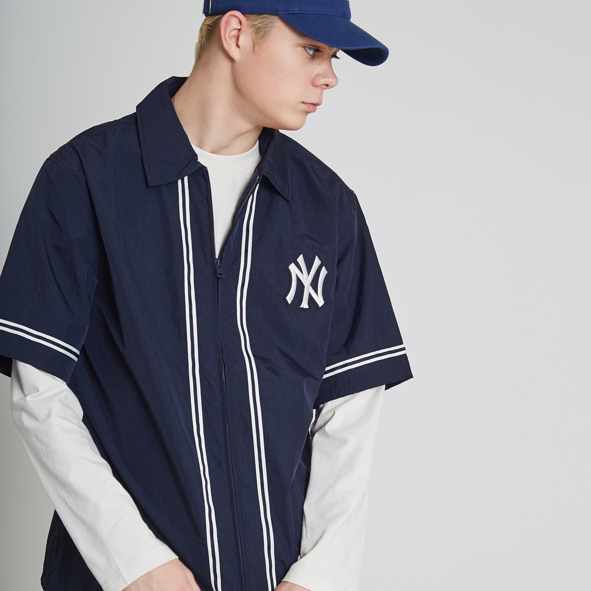 new york yankees 拉链滚边t恤