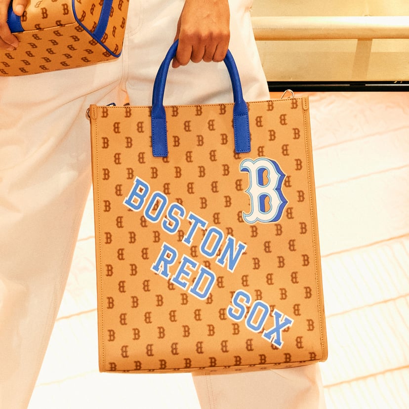 모노티브 코티드캔버스 세로형 토트백 보스턴 레드삭스