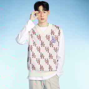 클래식 모노그램 전판패턴 오버핏 베스트 LA다저스