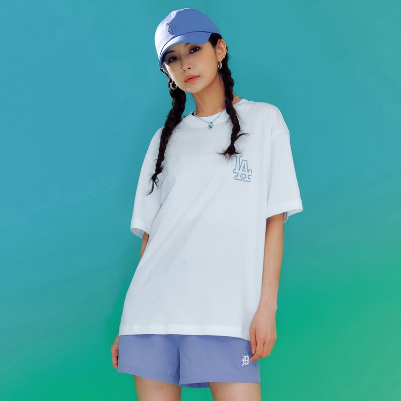 베이직 메가로고 오버핏 반팔 티셔츠 LA다저스