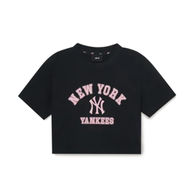 여성 바시티 컴포터블 크롭 반팔 티셔츠 뉴욕양키스
