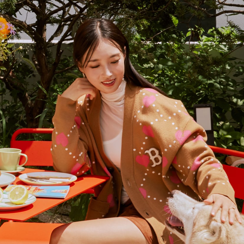 하트 전판 가디건 보스턴 레드삭스