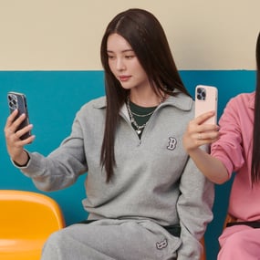 베이직 스몰로고 반집업 오버핏 맨투맨 보스턴 레드삭스