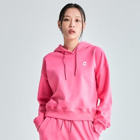 여성 베이직 애슬레저 미디움로고 크롭 후드티 클리블랜드 가디언스