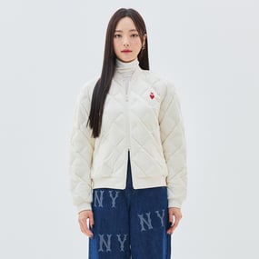 여성 하트 베이스볼 넥 경량 패딩 뉴욕양키스