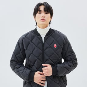 남성 하트 베이스볼 넥 경량 패딩 뉴욕양키스