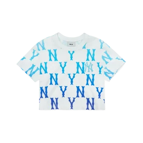 여성 그라데이션 모노그램 크롭 티셔츠 뉴욕양키스