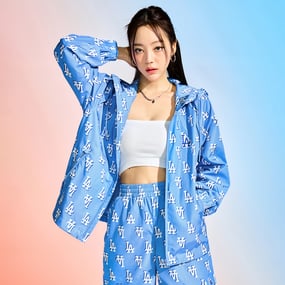 클래식 모노그램 전판패턴 프린트 바람막이 LA다저스