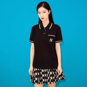 여성 부분 모노그램 카라 티셔츠 뉴욕양키스