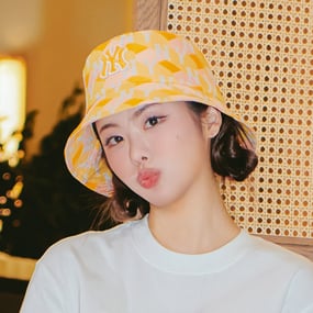 큐브 모노그램 버킷햇 뉴욕양키스
