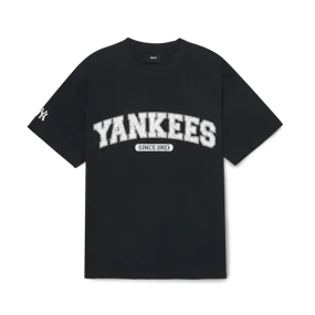 바시티 로고 오버핏 반팔 티셔츠 뉴욕양키스